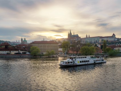 Prague Castle & Vltava River Cruise at Sunset, © Prasit photo